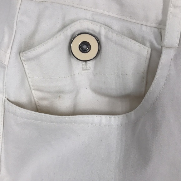St. John Sport White Cuffed Straight Leg Jeans Size 2 - Picture 3 of 8